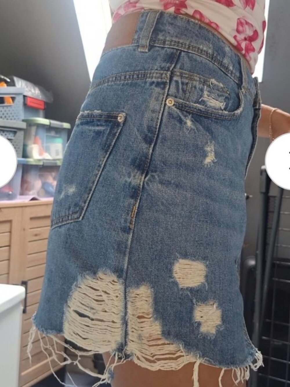 Zara distressed denim mini skirt – size XS - Picture 15 of 16